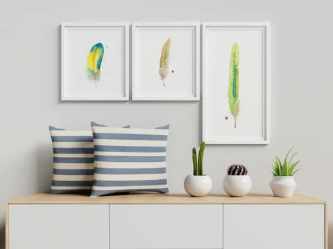 Image of a feather watercolor painting by Shayna Larsen, originals & prints available