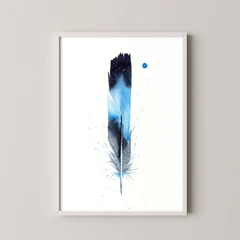 Image of a feather watercolor painting by Shayna Larsen, originals & prints available