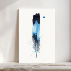 Image of a feather watercolor painting by Shayna Larsen, originals & prints available