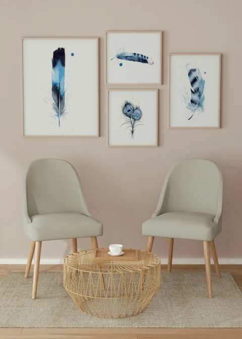 Image of a feather watercolor painting by Shayna Larsen, originals & prints available