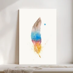 Image of a feather watercolor painting by Shayna Larsen, originals & prints available