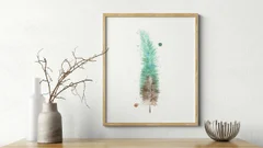 Image of a feather watercolor painting by Shayna Larsen, originals & prints available