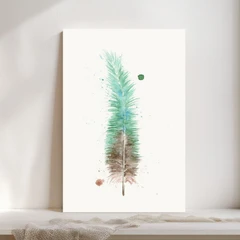 Image of a feather watercolor painting by Shayna Larsen, originals & prints available