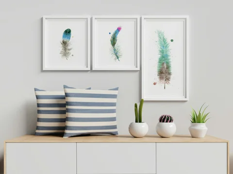 Image of a feather watercolor painting by Shayna Larsen, originals & prints available