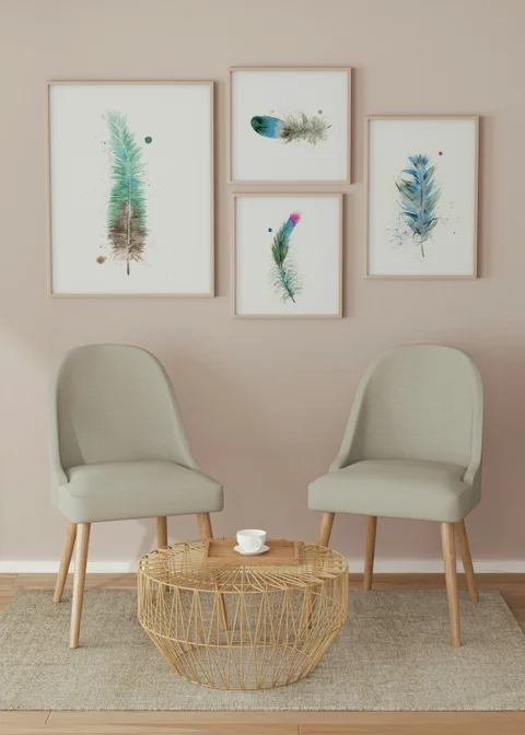 Image of a feather watercolor painting by Shayna Larsen, originals & prints available