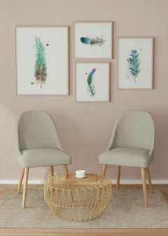 Image of a feather watercolor painting by Shayna Larsen, originals & prints available