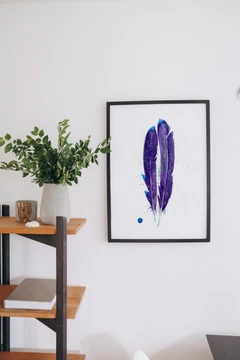Image of a feather watercolor painting by Shayna Larsen, originals & prints available