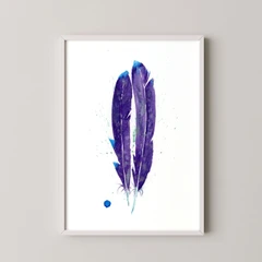 Image of a feather watercolor painting by Shayna Larsen, originals & prints available