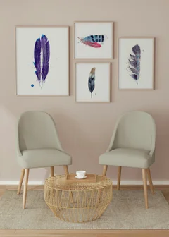 Image of a feather watercolor painting by Shayna Larsen, originals & prints available