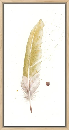 Image of a feather watercolor painting by Shayna Larsen, originals & prints available