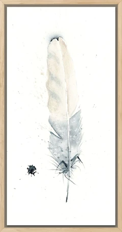 Image of a feather watercolor painting by Shayna Larsen, originals & prints available