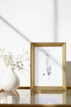 Image of a feather watercolor painting by Shayna Larsen, originals & prints available
