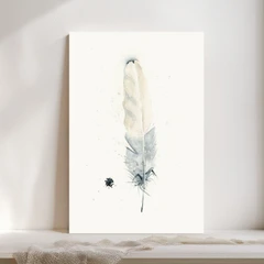 Image of a feather watercolor painting by Shayna Larsen, originals & prints available