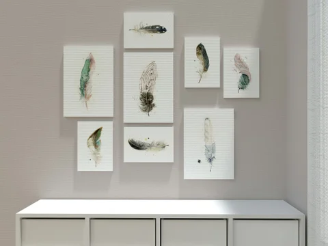 Image of a feather watercolor painting by Shayna Larsen, originals & prints available