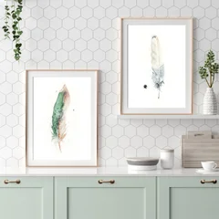 Image of a feather watercolor painting by Shayna Larsen, originals & prints available