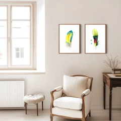 Image of a feather watercolor painting by Shayna Larsen, originals & prints available