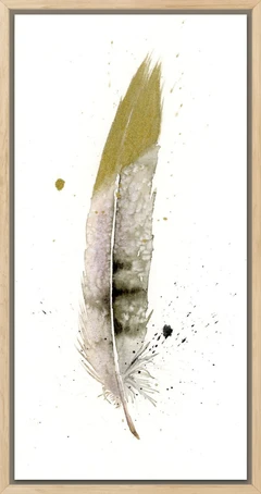 Image of a feather watercolor painting by Shayna Larsen, originals & prints available