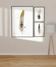 Image of a feather watercolor painting by Shayna Larsen, originals & prints available