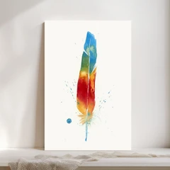 Image of a feather watercolor painting by Shayna Larsen, originals & prints available