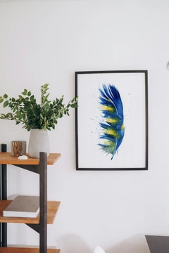 Image of a feather watercolor painting by Shayna Larsen, originals & prints available