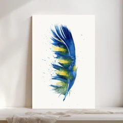 Image of a feather watercolor painting by Shayna Larsen, originals & prints available