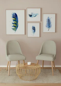 Image of a feather watercolor painting by Shayna Larsen, originals & prints available