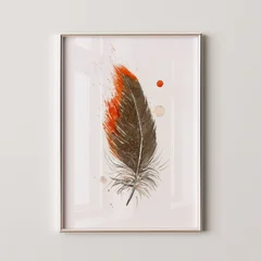Image of a feather watercolor painting by Shayna Larsen, originals & prints available