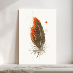 Image of a feather watercolor painting by Shayna Larsen, originals & prints available