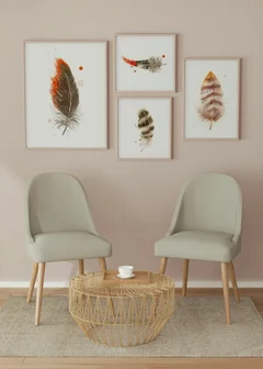 Image of a feather watercolor painting by Shayna Larsen, originals & prints available