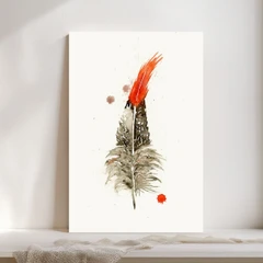 Image of a feather watercolor painting by Shayna Larsen, originals & prints available