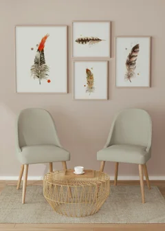 Image of a feather watercolor painting by Shayna Larsen, originals & prints available