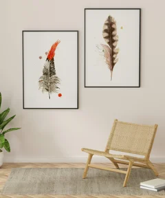 Image of a feather watercolor painting by Shayna Larsen, originals & prints available