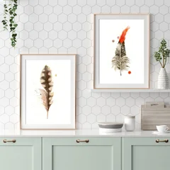 Image of a feather watercolor painting by Shayna Larsen, originals & prints available