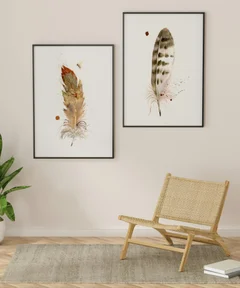 Image of a feather watercolor painting by Shayna Larsen, originals & prints available