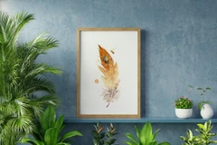 Image of a feather watercolor painting by Shayna Larsen, originals & prints available