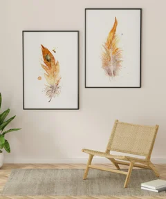 Image of a feather watercolor painting by Shayna Larsen, originals & prints available