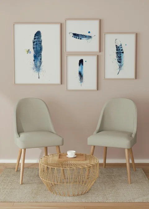 Image of a feather watercolor painting by Shayna Larsen, originals & prints available