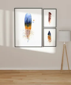 Image of a feather watercolor painting by Shayna Larsen, originals & prints available