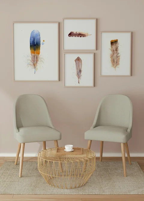 Image of a feather watercolor painting by Shayna Larsen, originals & prints available