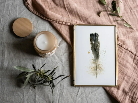 Image of a feather watercolor painting by Shayna Larsen, originals & prints available