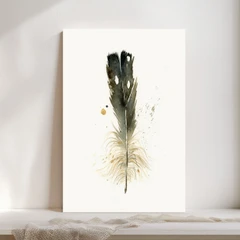 Image of a feather watercolor painting by Shayna Larsen, originals & prints available