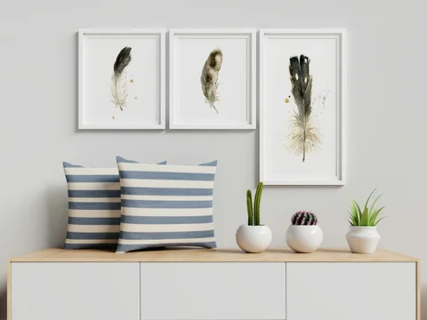 Image of a feather watercolor painting by Shayna Larsen, originals & prints available