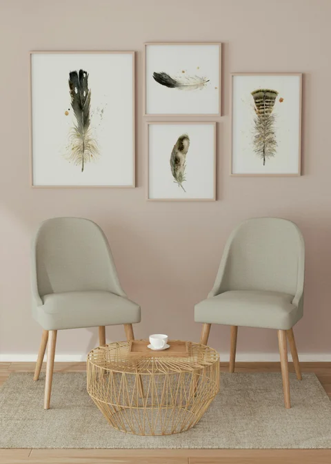 Image of a feather watercolor painting by Shayna Larsen, originals & prints available