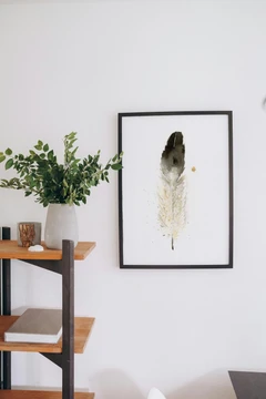 Image of a feather watercolor painting by Shayna Larsen, originals & prints available