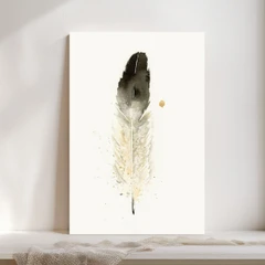Image of a feather watercolor painting by Shayna Larsen, originals & prints available
