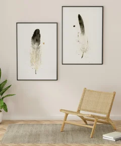 Image of a feather watercolor painting by Shayna Larsen, originals & prints available