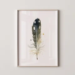 Image of a feather watercolor painting by Shayna Larsen, originals & prints available