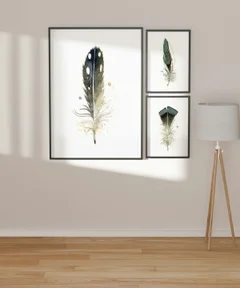 Image of a feather watercolor painting by Shayna Larsen, originals & prints available