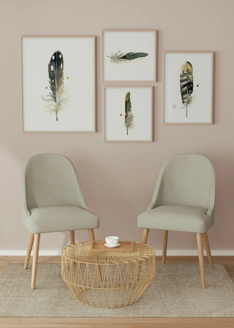 Image of a feather watercolor painting by Shayna Larsen, originals & prints available