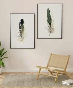 Image of a feather watercolor painting by Shayna Larsen, originals & prints available